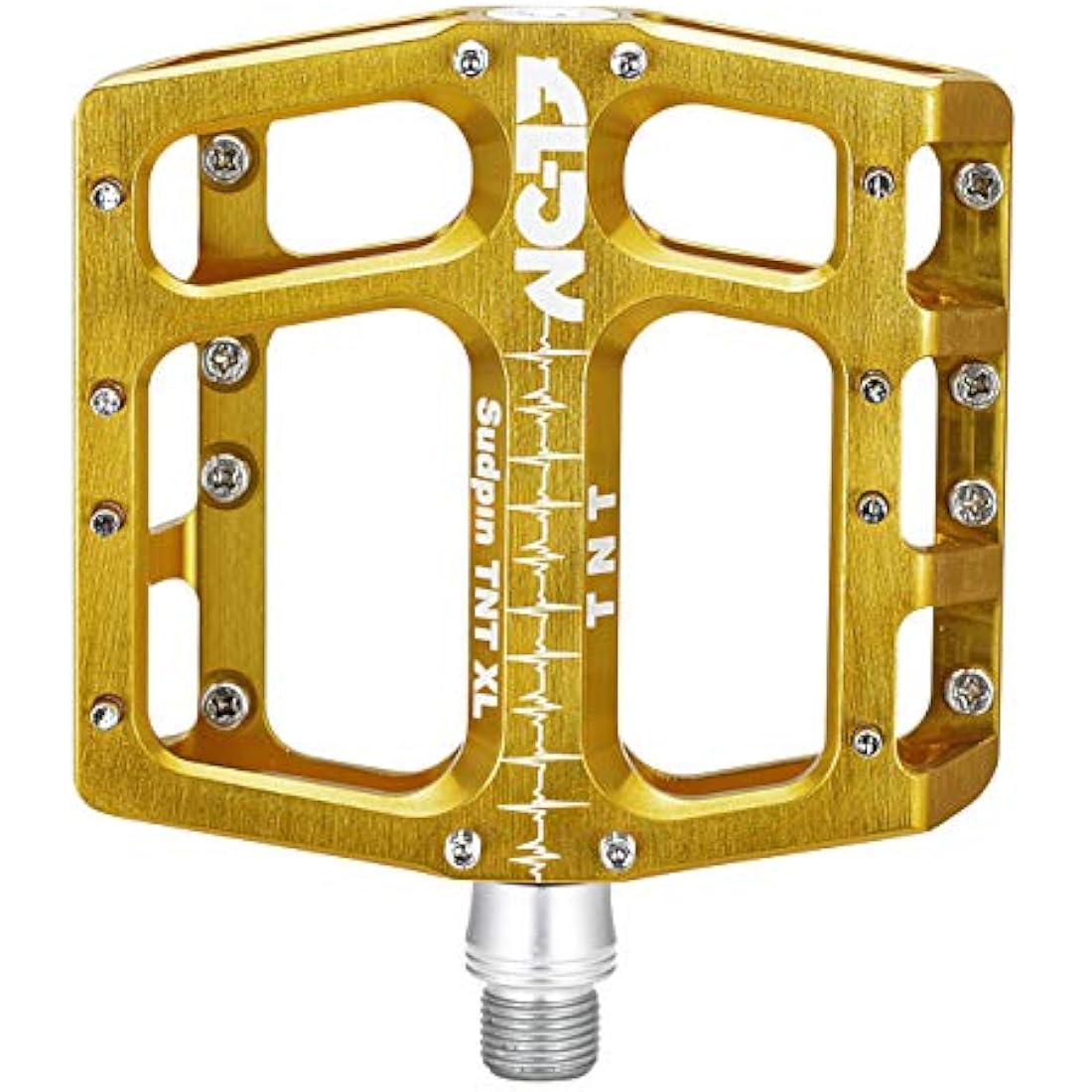 NC-17 Sudpin IV XL TNT Aluminium Platform Pedals/Mountain Bike Pedal/BMX Pedal/Flat Height 17.7 mm/Fail Safe System/Precision Bearing + Cr-Mo Axle/Includes Spare Pins