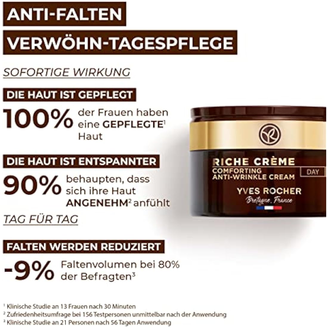 Yves Rocher RICHE CRÈME Anti-Wrinkle Day Care Regenerating Anti-Ageing Cream with Oil of 1000 Roses for Intensive Cell Regeneration - 50 ml