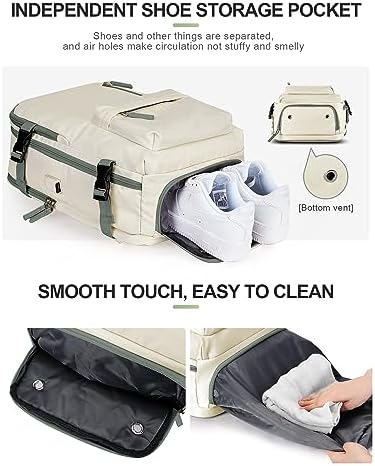VGCUB Arge Travel Backpack, Unisex Airline Approved Gym Backpack with Laptop Compartment, 40L, Nylon, Water Resistant, Solid Black