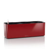 LECHUZA Self Watering Plant Pots Indoor CUBE Glossy Triple Plastic Planter without Drainage Hole H14 L40 W14 cm Red High-Gloss