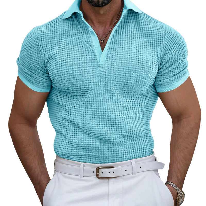 High-end Waffle Polo Shirt For Men