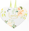 Floral Mirror Glass Hanging 'Heart' Plaque Gift - Lovely Nan