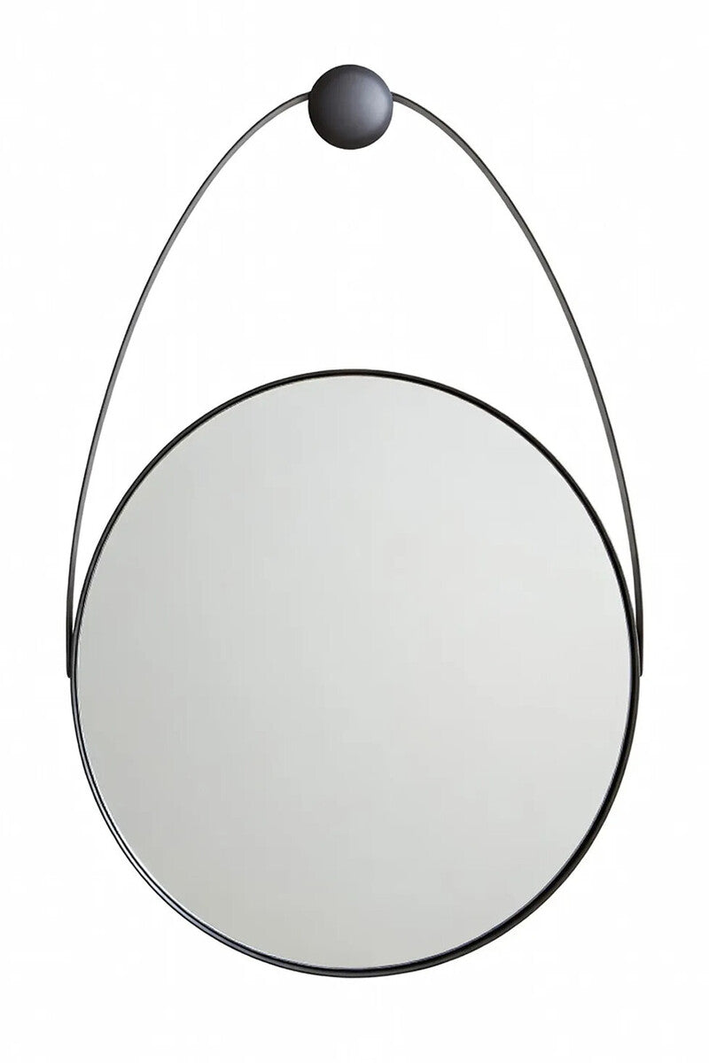 Trento Black Frame Hanging Loop Wall Mirror