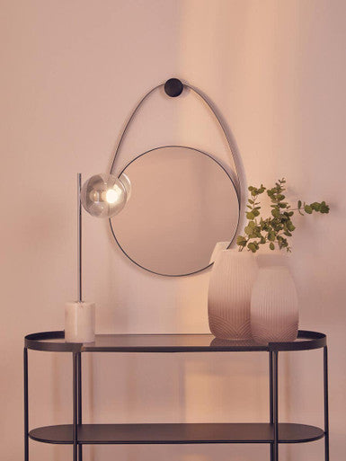 Trento Black Frame Hanging Loop Wall Mirror