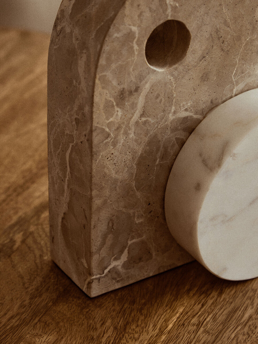 Santino Chocolate And White Marble Sculpture