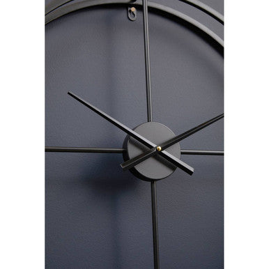 Kent 60cm Dia Large Black Finish Wall Clock