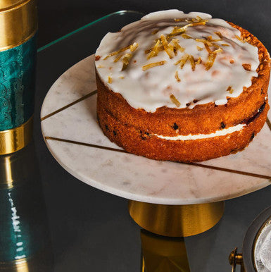 Omari White Marble Cake Stand