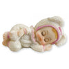 club green white /pink baby sleeping cake topper