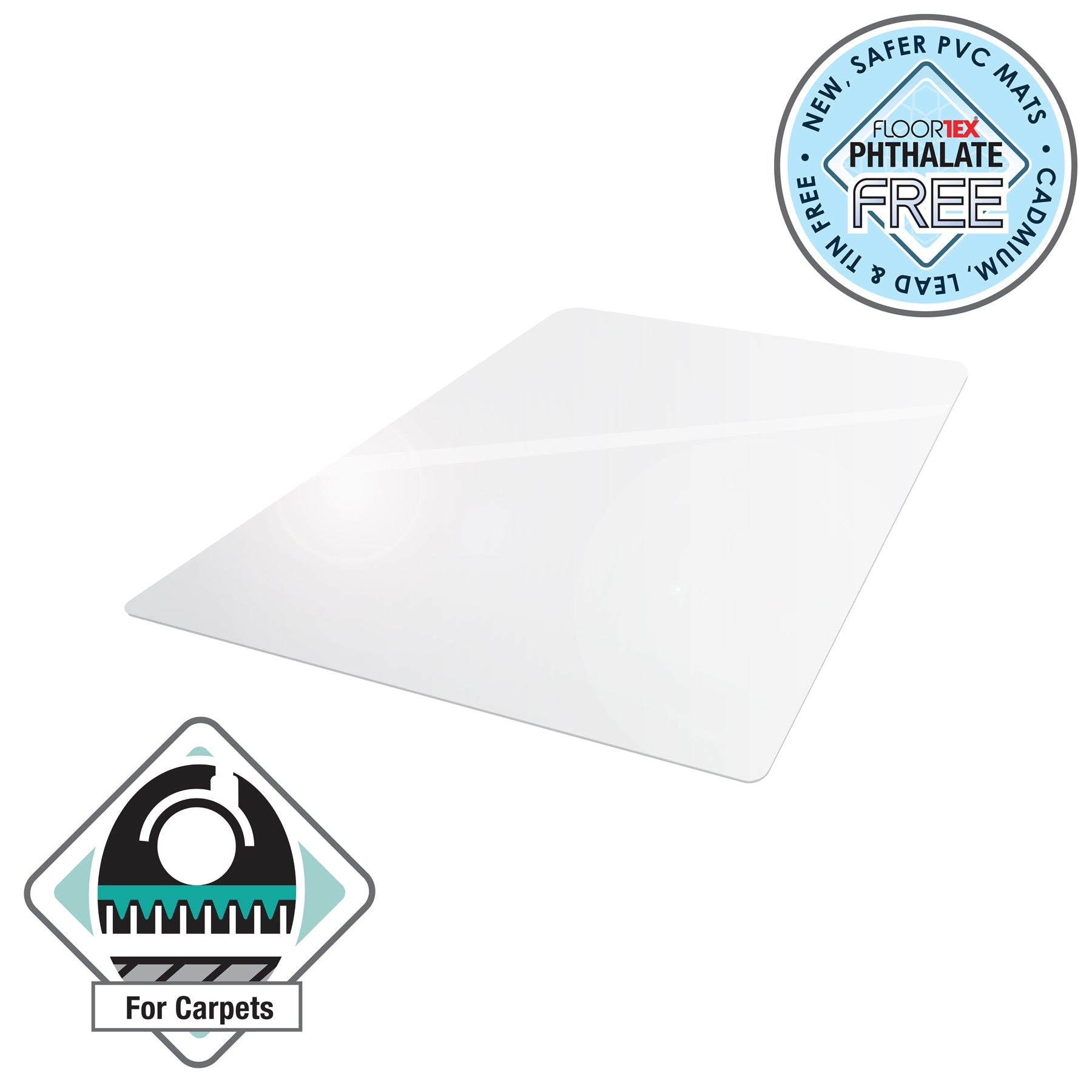 Advantagemat® Vinyl Rectangular Chair Mat for Carpets up to 6mm - 116 x 150cm