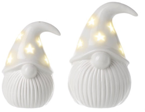 Light Up Porcelain Gonks, Set Of 2