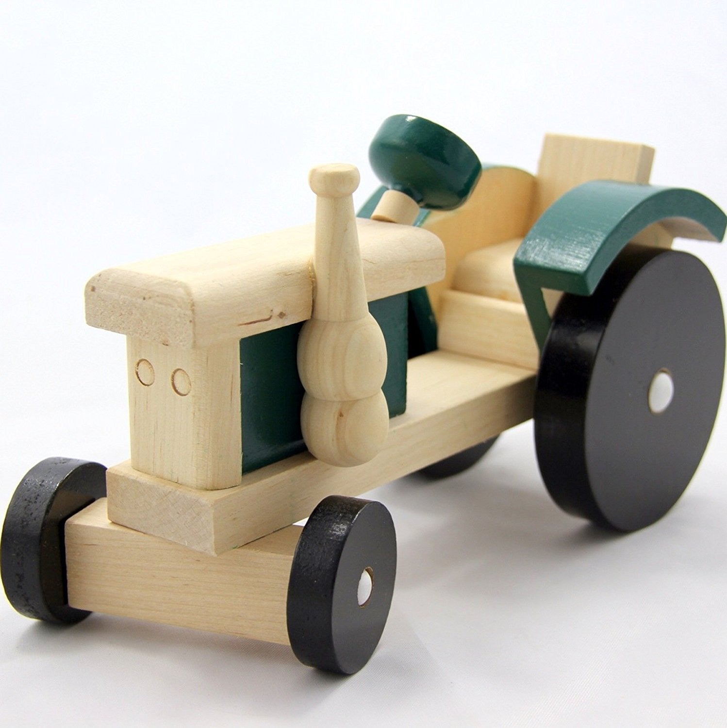 Traditional Wooden Tractor, green