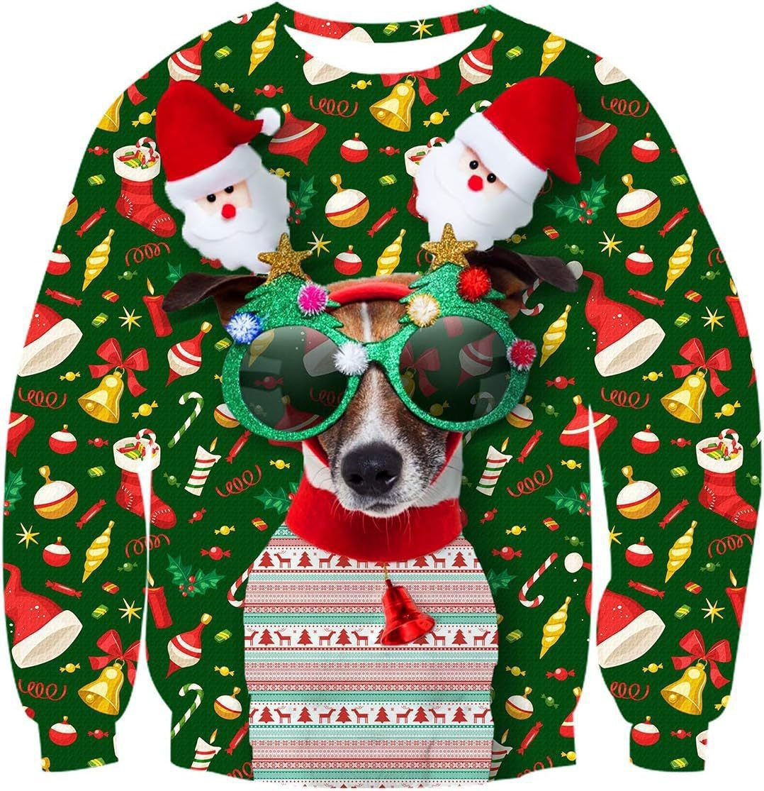 Crewneck Hoodie Sweatshirt With 3D Printed Graphic And Long Sleeves