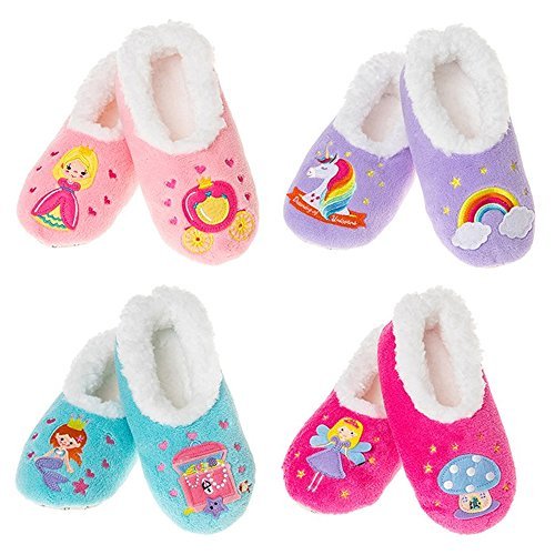 Girls Snoozies Various Fairy Tale Kids Designs S/M/L Girls (LARGE GIRLS UK 2-3, PINK PRINCESS)