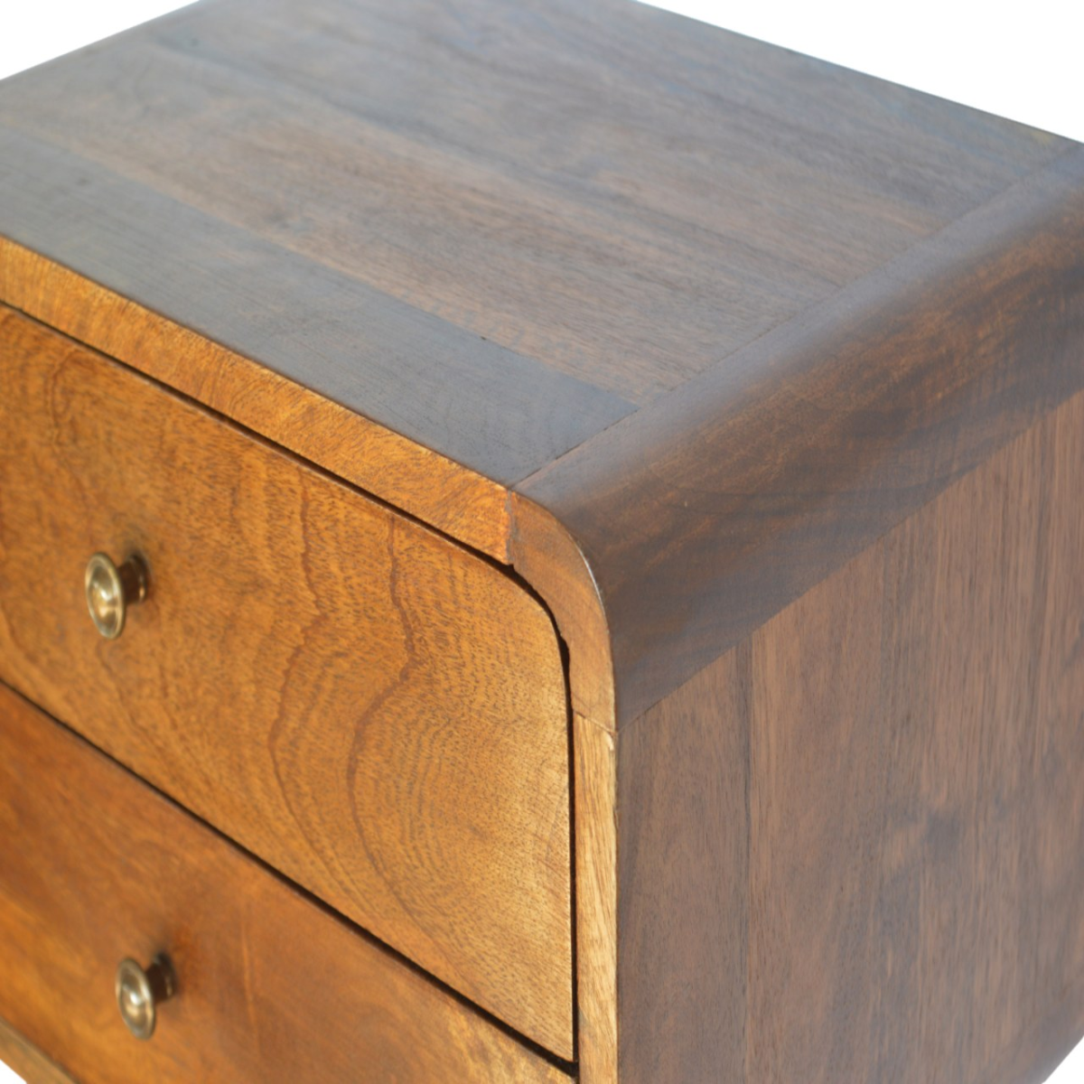 Artisan Furniture Solid Wood Floating Curved Chestnut Bedside