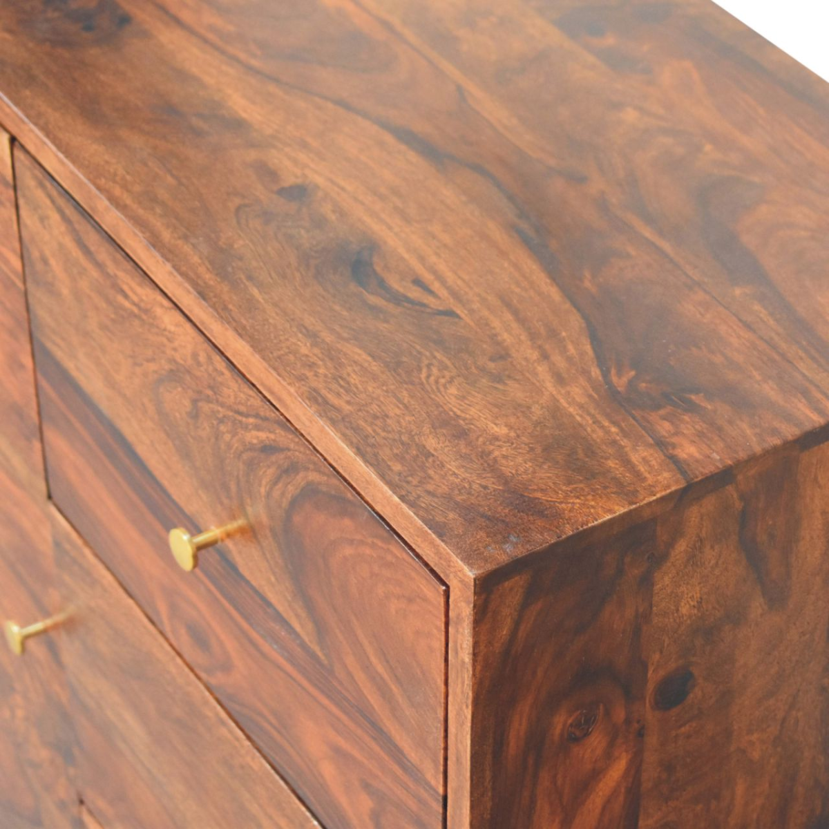 Artisan Furniture Solid Wood Tula Mini Sideboard, Brown, 3 Drawers and 1 Door