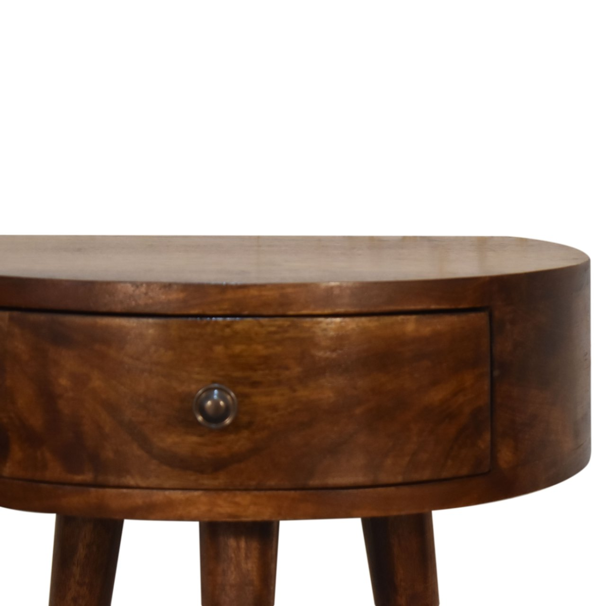 Artisan Furniture Solid Wood Chestnut Semi Circle Bedside