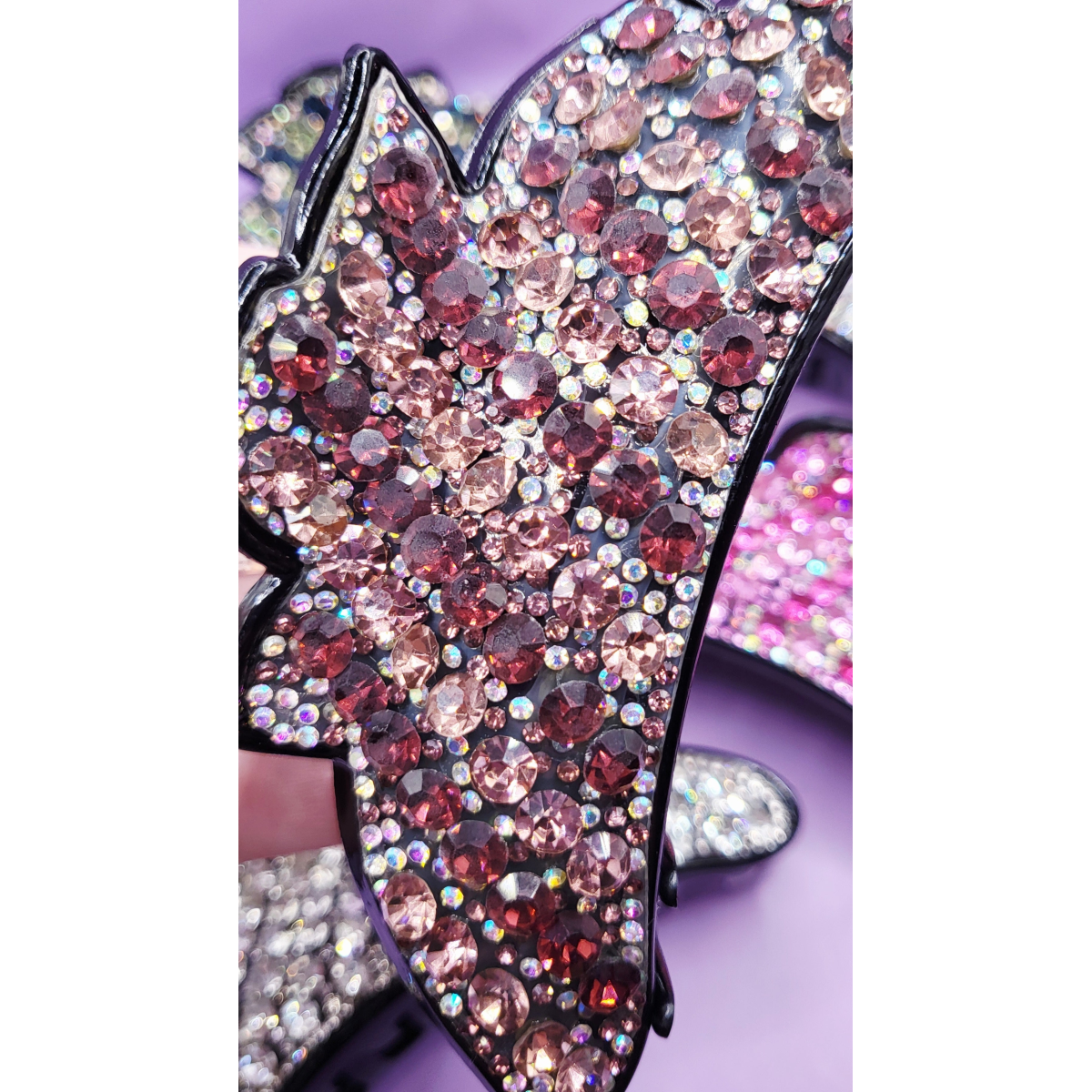 Scalloped Crystal Hair Clamps Pack of 12
