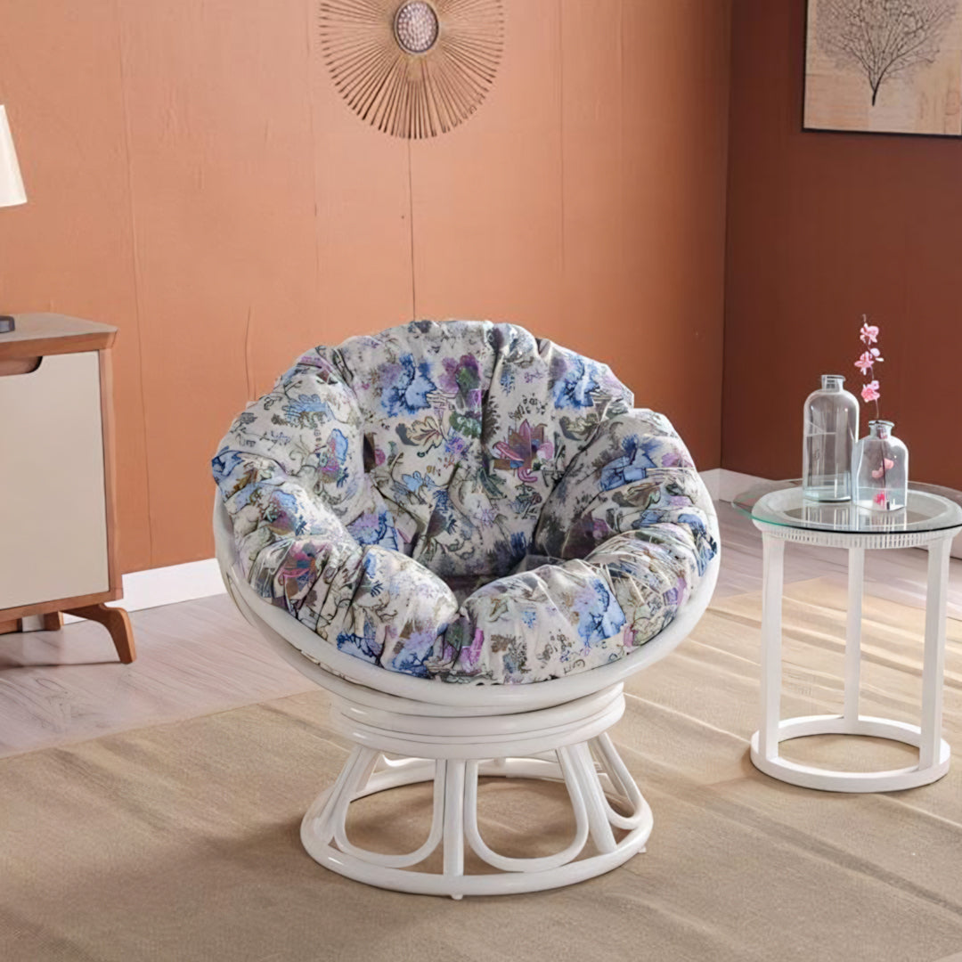 Trivedi Moon Armchair With Seat Cushion, Rattan