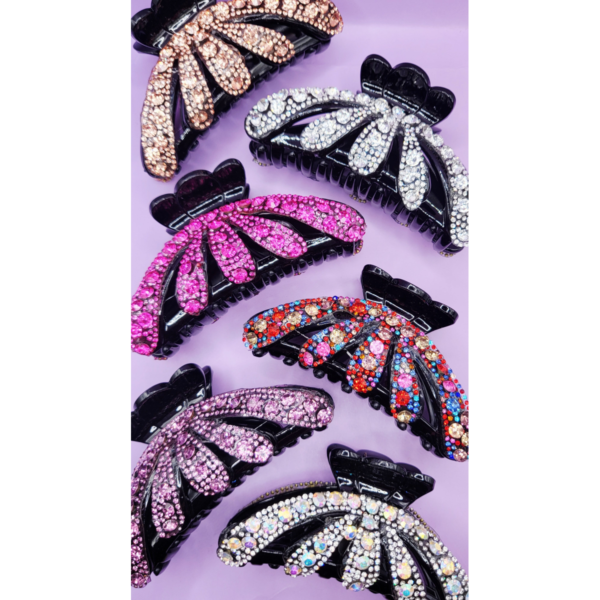 Queen Crystal Hair Clamps Pack of 12