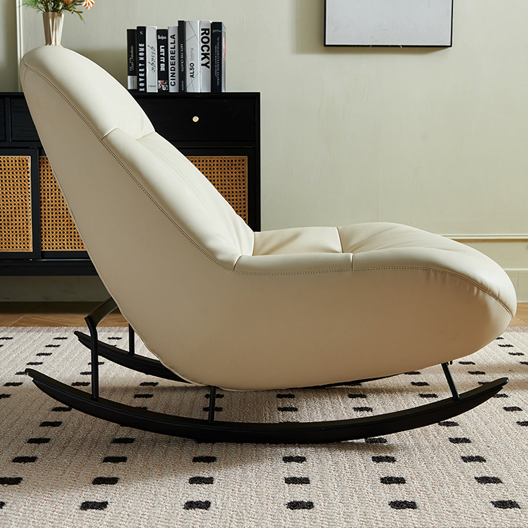 Lutz Rocking Chair With Footstool, Leather
