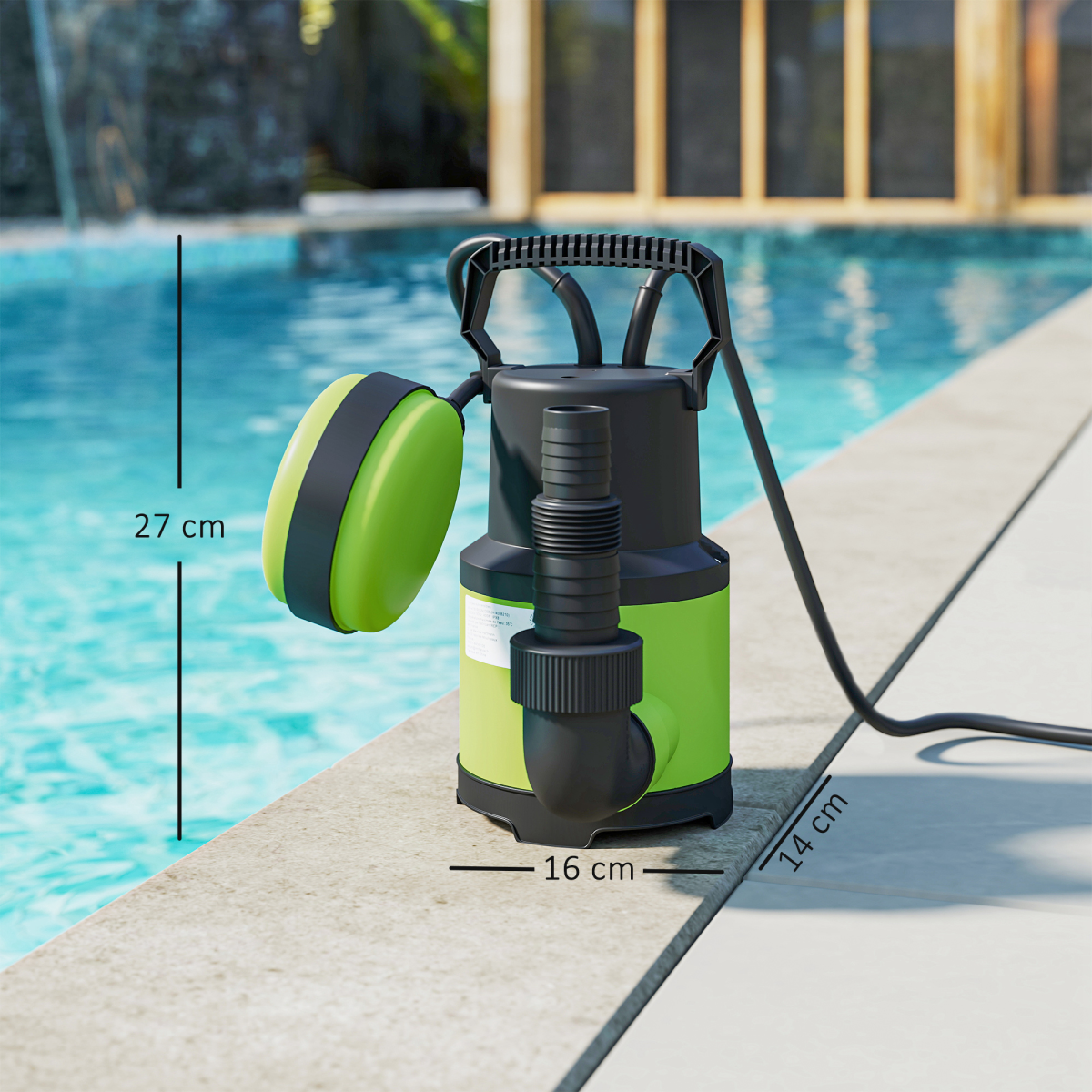 Outsunny 400W Water Pump with Float Switch, 9000L/H Electric Sump Pump
