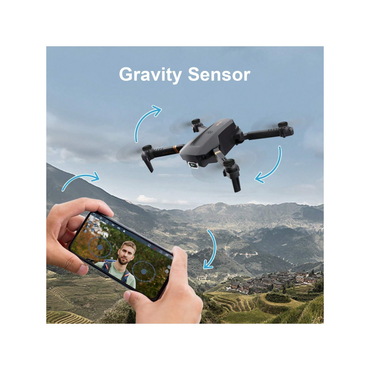 4DRC V4 Foldable Mini Drone with Camera - 1080P HD Drone ,3 Batteries,Drones for Adults Kids,Logistics is randomly sent by UPS/USPS/Evri/Royal Mail.
