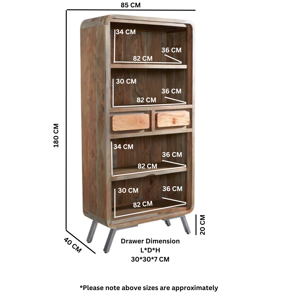 Aspen Large Bookcase