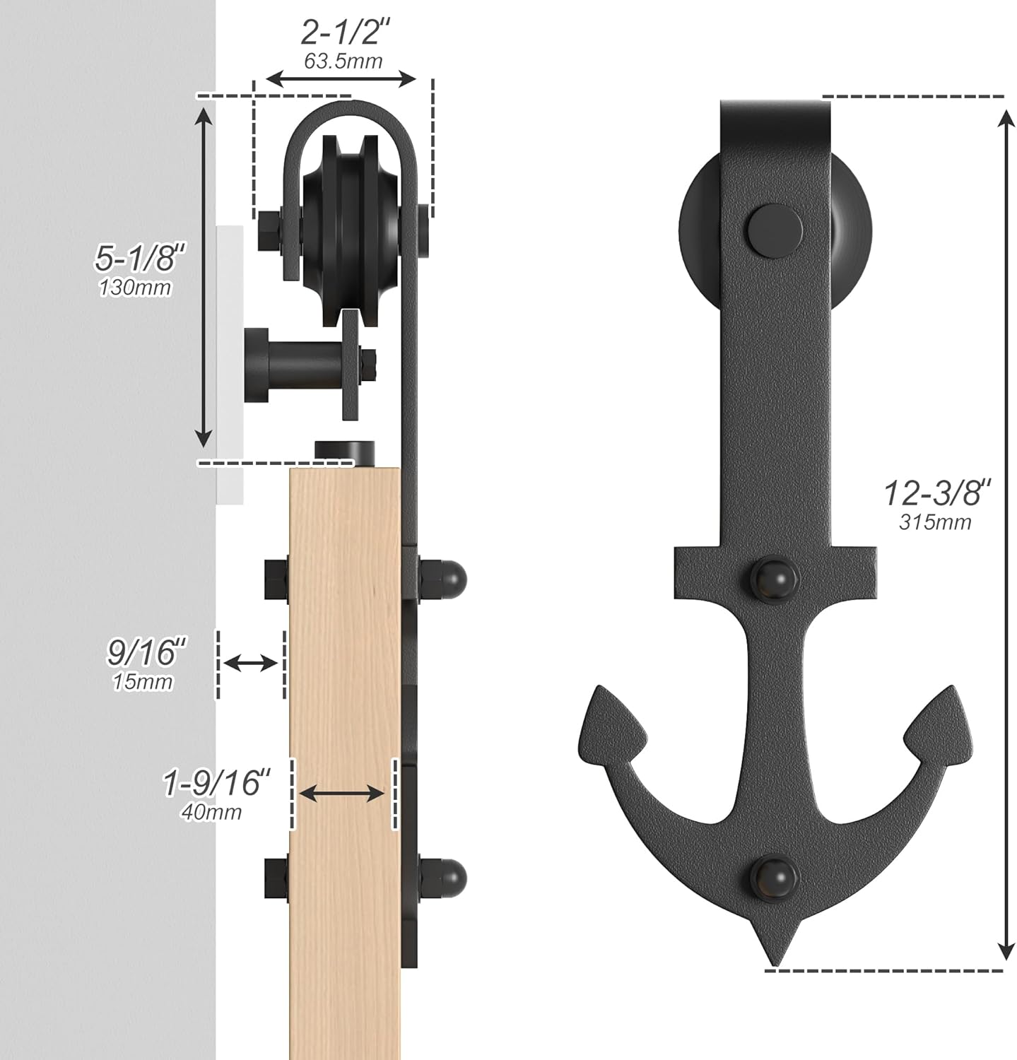 Sliding Barn Door Kit 6FT Heavy Duty Single Wood Door Track Black SANKEYTEW