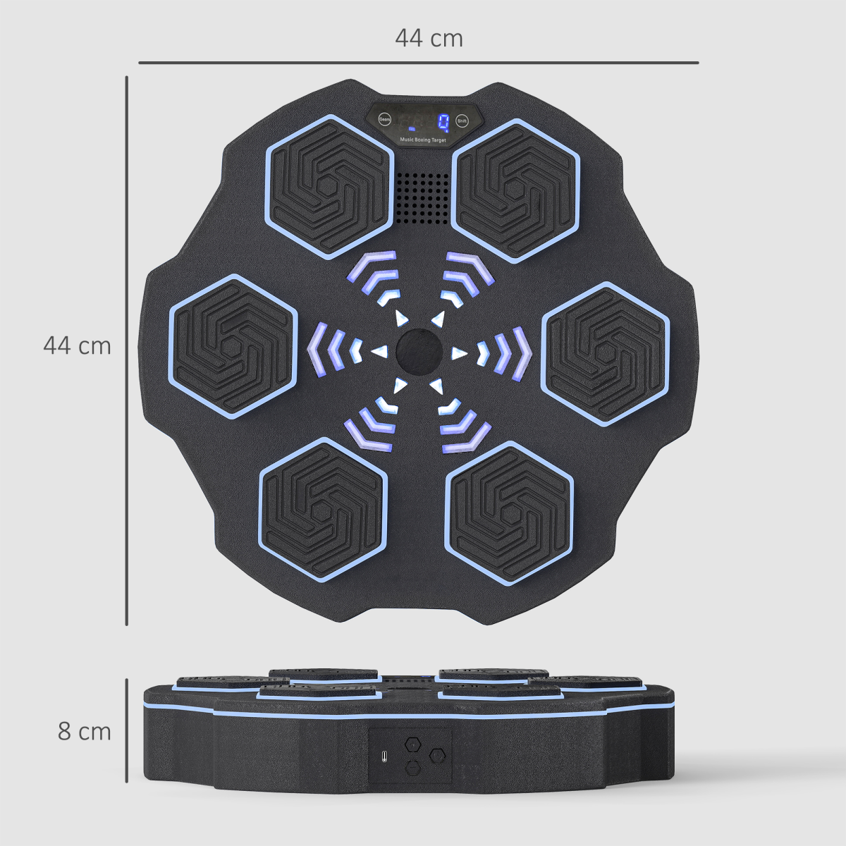 SPORTNOW Music Boxing Machine with Bluetooth Connection and LED Light