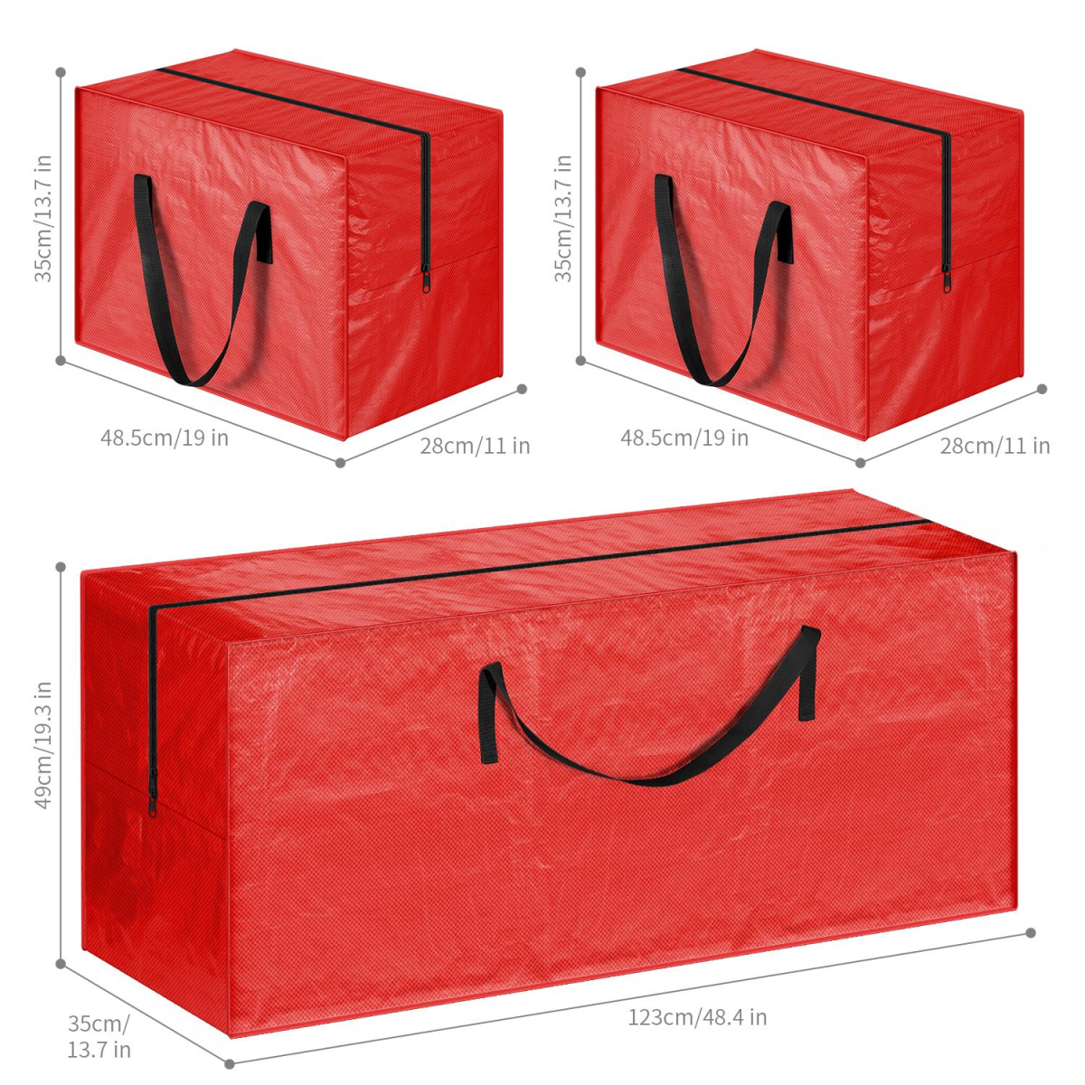VINSANI 3pc RED XMAS STORAGE BAGS 1010449