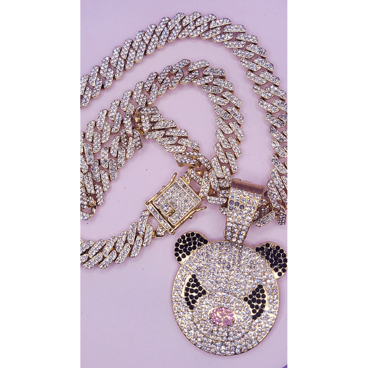 Iced Out Crystal Bling Panda Pendant Chain