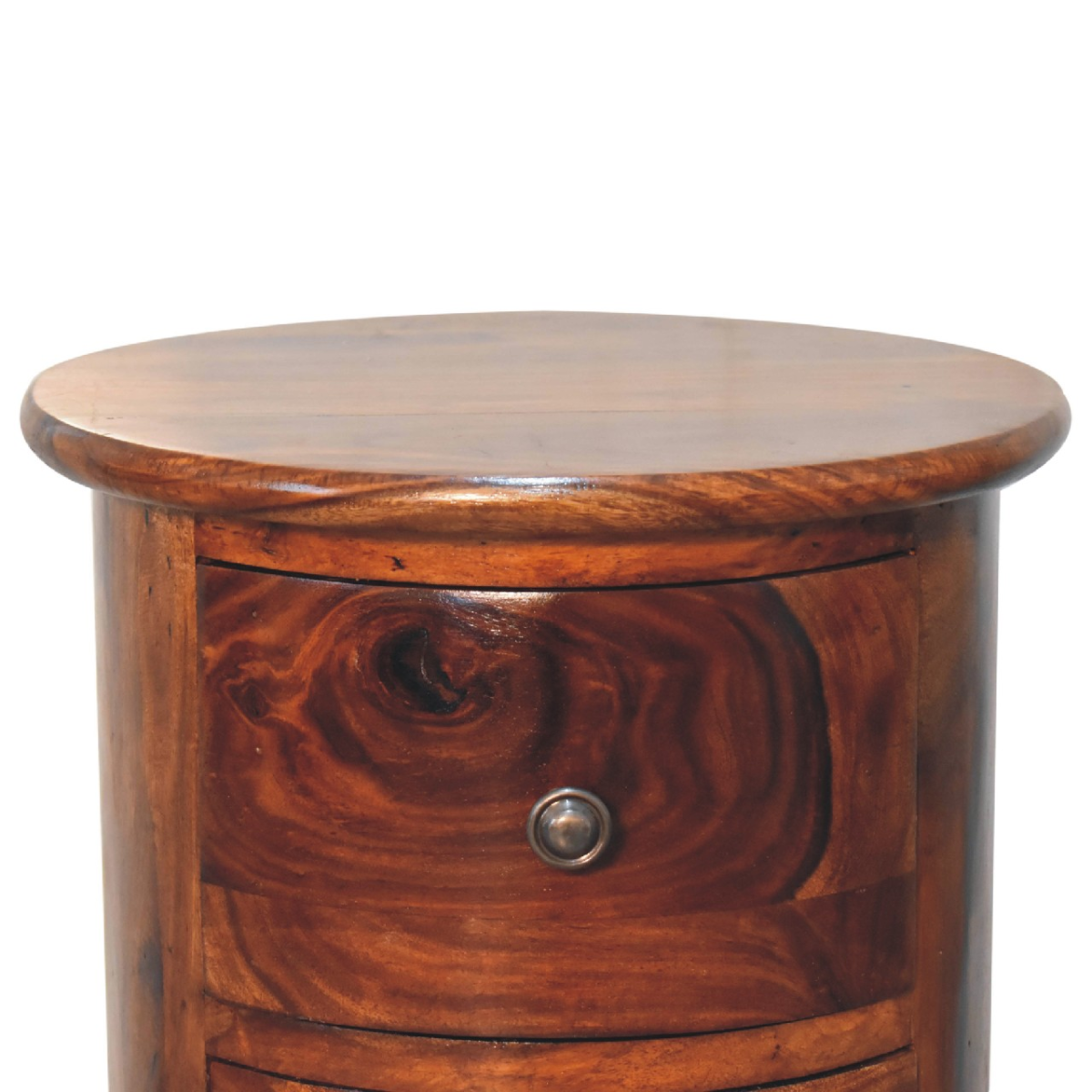 Artisan Furniture Solid Mango Wood 3 Drawer Chestnut Sheesham Drum