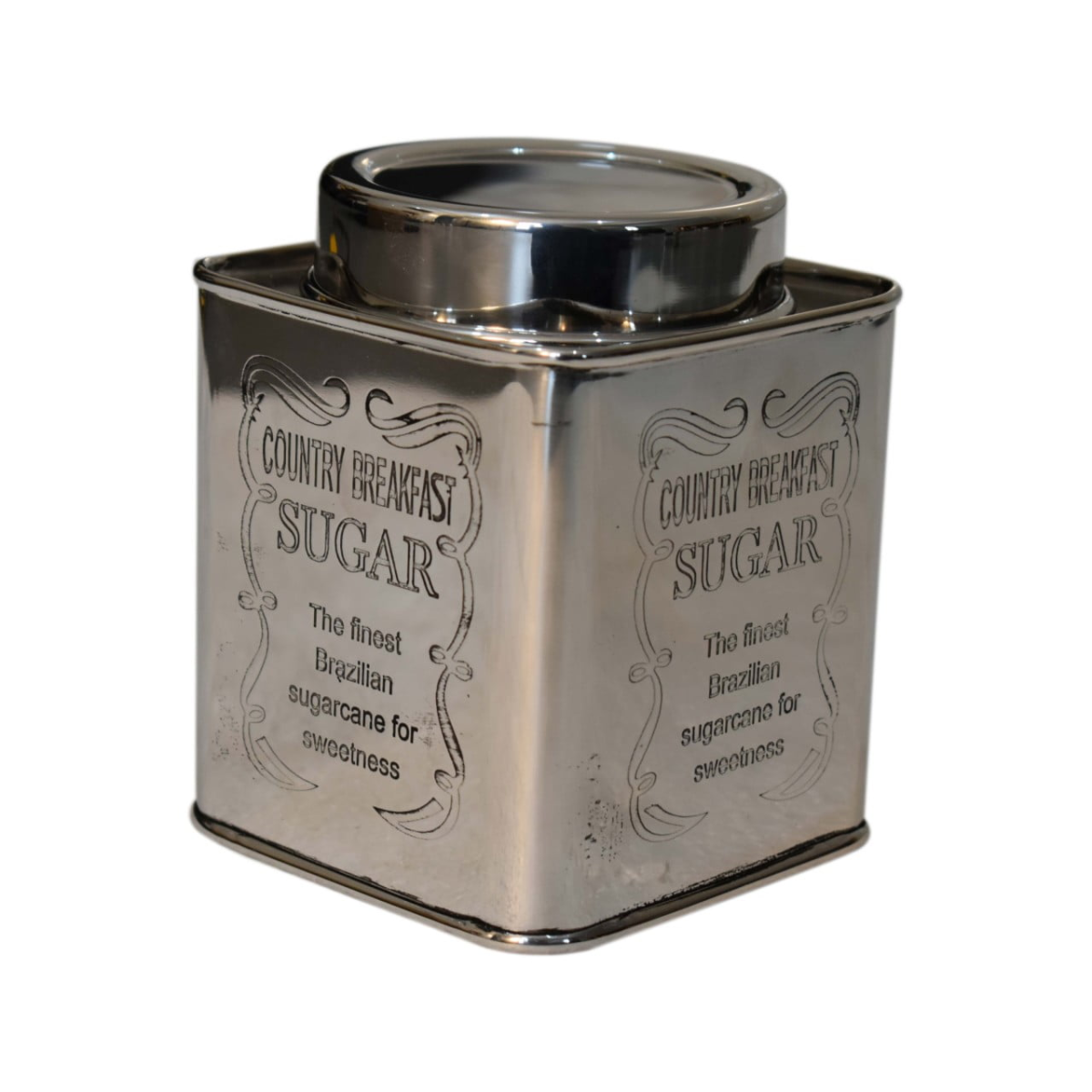 Artisan Furniture Storage Jars - Chrome Kitchen Set of 3, Chrome Finish