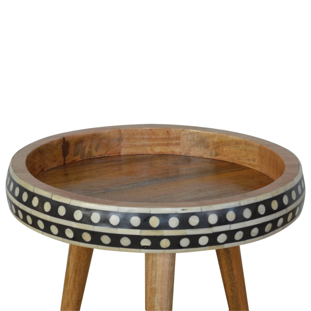 Artisan Furniture Solid Mango Wood Small Dotted End Table