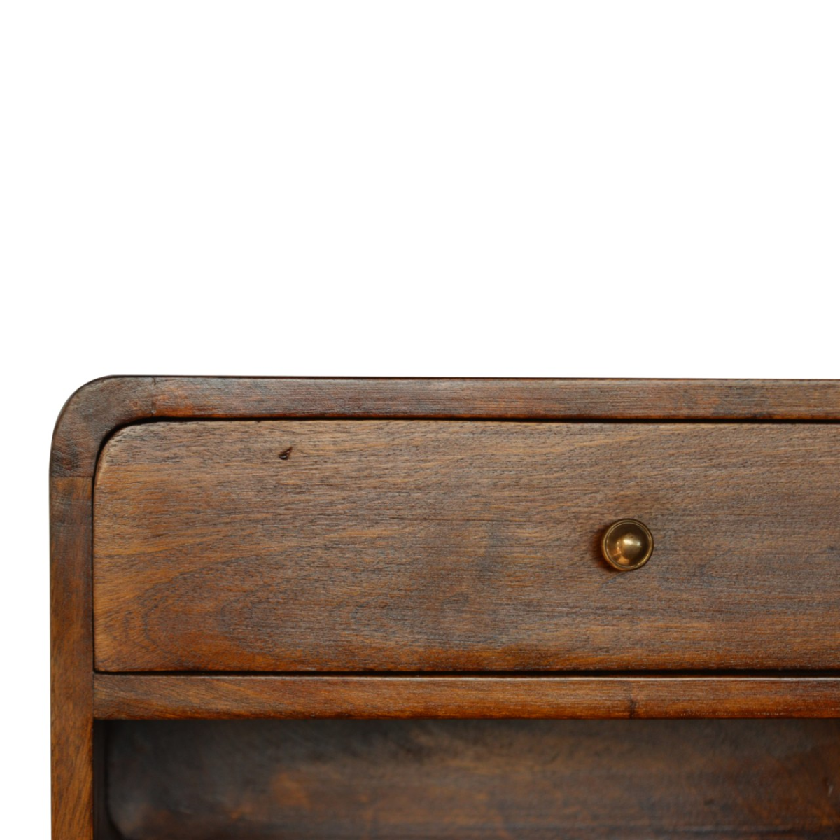 Artisan Furniture Solid Wood Chestnut Curve Floating Bedside