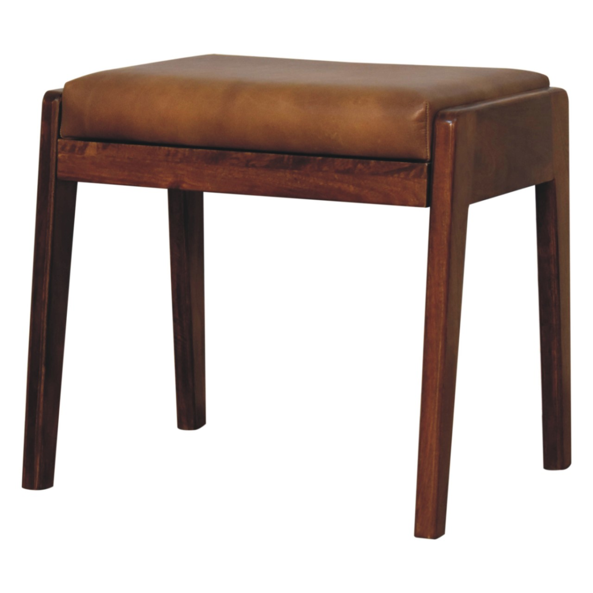 Artisan Furniture Solid Mango Wood Buffalo Hallway Footstool