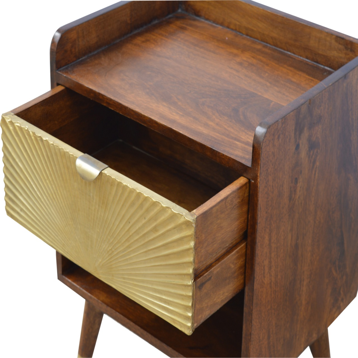 Artisan Furniture Solid Wood Manila Gold One Drawer Bedside