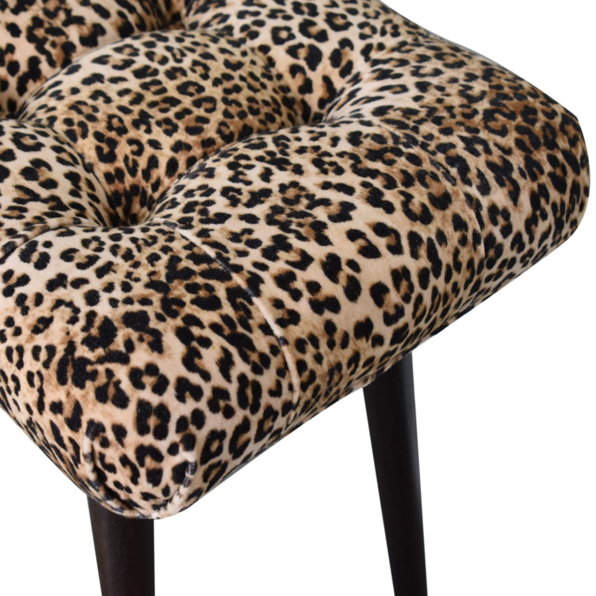 Artisan Furniture Solid Wood Leopard Print Curved Bench