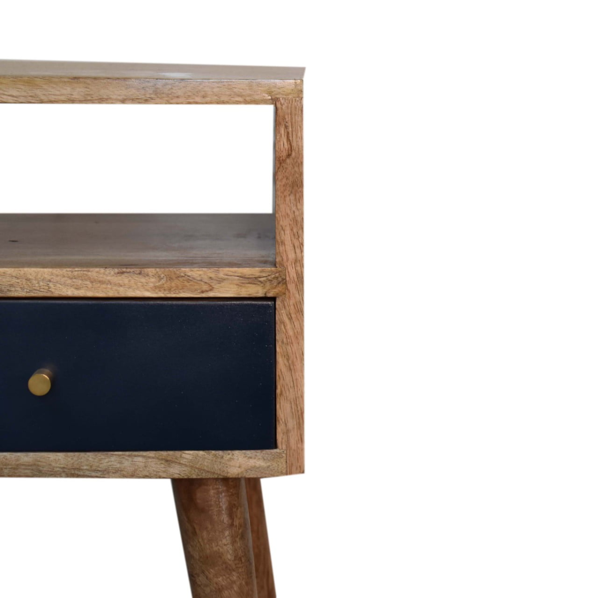 Artisan Furniture Solid Wood Mini Navy Blue Hand Painted Bedside