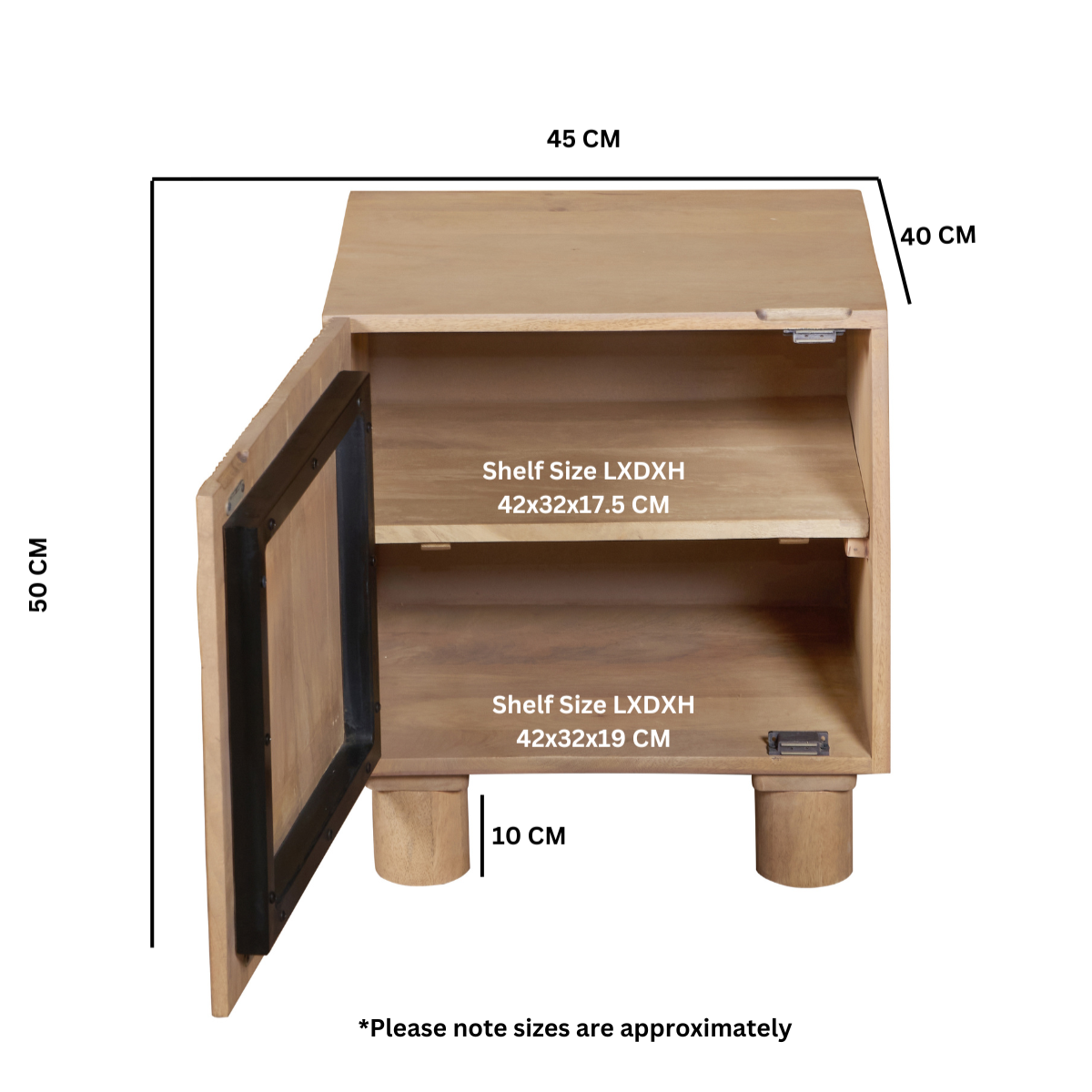 Austin Solid Wood Bedside Table