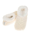 Ladies Super Soft Rose Textured Fur-Like Fabric Snoozies Slippers (Medium 5-6, Cream)