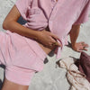 Women's Solid-Colored Single-Breasted Loose-Fitting  Fashionable Casual Homewear Set