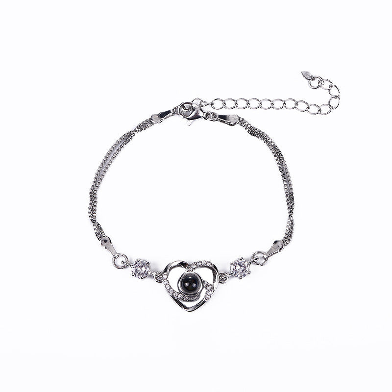 100 Languages I Love You Heart-shaped Bracelet Korean Personalized Graceful And Wild Girlfriends' Gift Valentine's Day Gift
