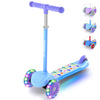 TONBUX 3 Wheel Tri Scooter, Easy Folding System, Height Adjustable Handlebars, Tilt To Turn Steering, Kids Aged 3+ Years (Blue)