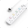 Mscien Long Extension lead 5M 5 Way, 5M Extension Lead Wall Mounted with Multiple Protection, Fused Power Strip with Individual Switches, Multiple