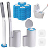 Disposable Toilet Brush 2Pack with 24 Refill Sponges, Wall Mounted Toilet Cleaning Wand System with Holder for Bathroom, Sink, Bathtub, and Floor