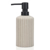 Asashizen Vertical Stripe Retro Resin Soap Dispenser Bathroom, Easy to Fill and Clean, for Kitchen Sink, Bathroom, Refillable Shampoo and Conditioner