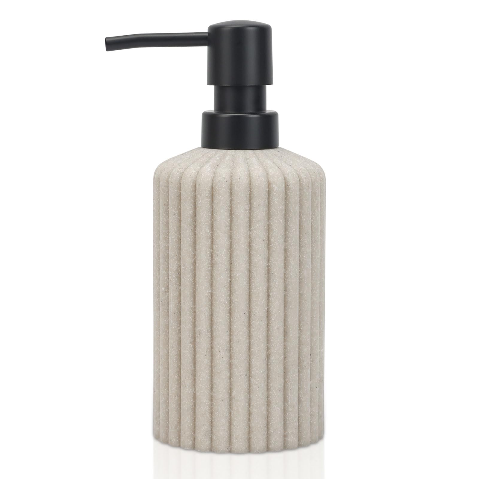 Asashizen Vertical Stripe Retro Resin Soap Dispenser Bathroom, Easy to Fill and Clean, for Kitchen Sink, Bathroom, Refillable Shampoo and Conditioner