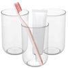 NiHome Toothbrush Holders for Bathrooms 3 Pcs, Plastic Reusable Bathroom Tumbler Toothbrush Cups, 13.5oz Unbreakable Mouthwash Cups Easy to Clean