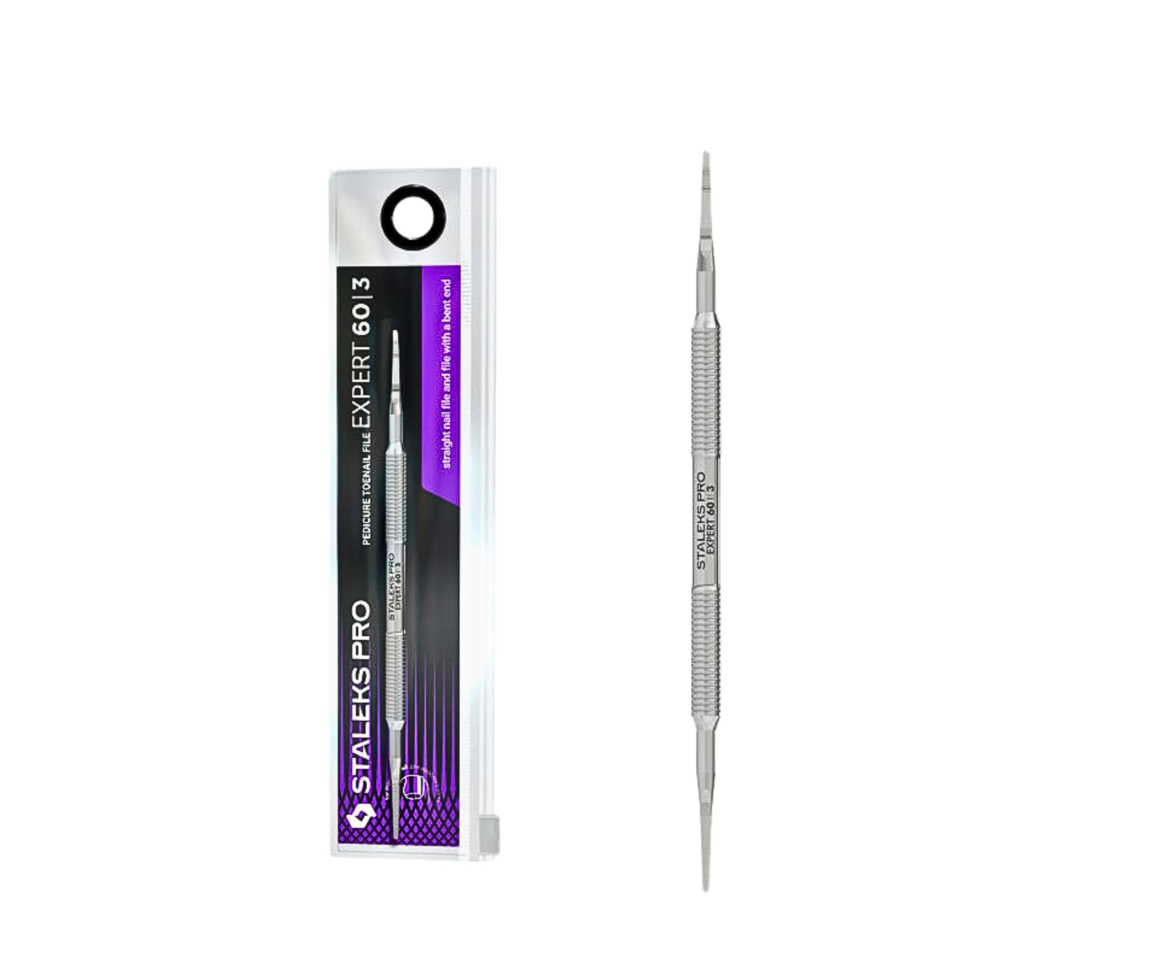 STALEKS PRO Pedicure Pusher, Two-Prong Saw Curette Stainless Steel Expert PE-60/3